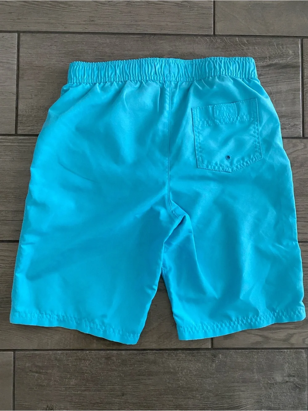 Abercrombie Kids Boys Color Changing Swim Trucks - Aqua Blue with Palm Trees